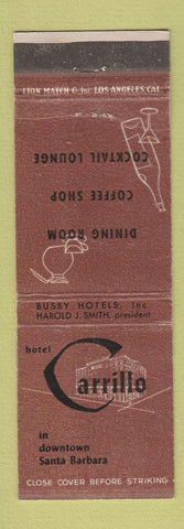 Matchbook Cover - Hotel Carrillo Santa Barbara CA