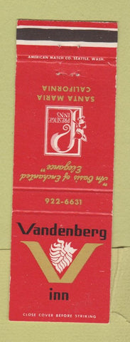 Matchbook Cover - Vandenberg Inn Santa Maria CA