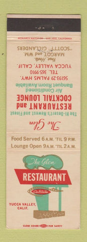 Matchbook Cover - Glen Restaurant Yucca Valley CA