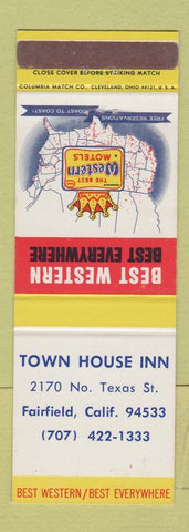 Matchbook Cover - Town House Inn Fairfield CA Best Western