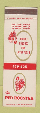 Matchbook Cover - Red Rooster Restaurant Walnut Creek CA