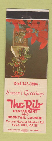 Matchbook Cover - The Rib Restaurant Yuba City CA Christmas