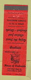 Matchbook Cover - House of Fredericks Santa Maria CA restaurant