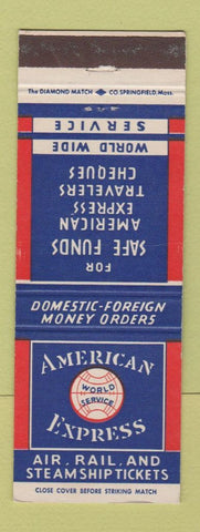 Matchbook Cover - American Express Money Orders Travelers Cheques