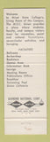 Matchbook Cover - Student Union Minot State College ND