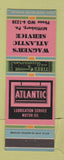 Matchbook Cover - Wagner's Atlantic oil gas Mifflinburg PA