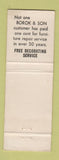 Matchbook Cover - Borok Son Inc Furniture Newark NJ
