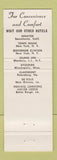 Matchbook Cover - Warwick Hotel Philadelphia PA