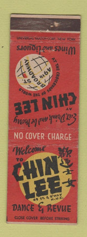 Matchbook Cover - Chin Lee Chinese Restaurant New York City