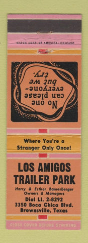 Matchbook Cover - Los Amigos Trailer Park Brownsville TX