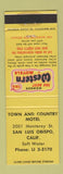 Matchbook Cover - Town and Country Motel San Luis Obispo CA Best Western