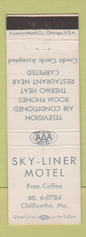Matchbook Cover - Sky Liner Motel Chillicothe MO