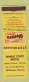 Matchbook Cover - Wheat State Motel McPherson KS Best Western
