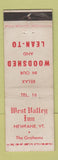 Matchbook Cover - West Valley inn Newfane VT WEAR