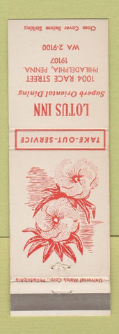 Matchbook Cover - Lotus Inn Chinese Restaurant Philadelphia PA