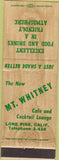 Matchbook Cover - Mount Whitney Cafe Lone Pine CA