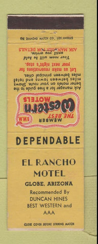 Matchbook Cover - El Rancho Motel Globe AZ