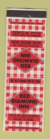 Matchbook Cover - Red Diamond Inn Italian Restaurant Miami FL