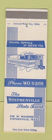 Matchbook Cover - Stephenville State Bank TX