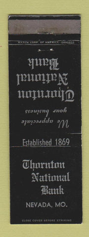 Matchbook Cover - Thornton National Bank Nevada MO
