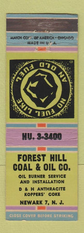 Matchbook Cover - Forest Hill Coal Oil Newark NJ