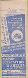 Matchbook Cover - Match Corp of America PRINTING ERROR WEAR