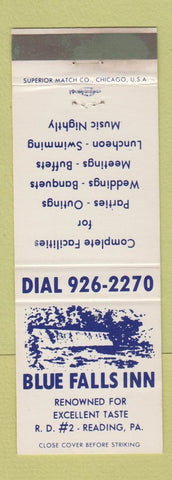 Matchbook Cover - Blue Falls Inn Reading PA