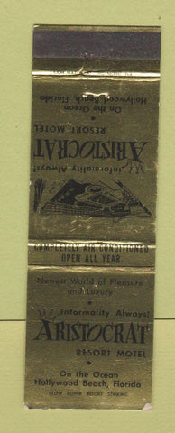Matchbook Cover - Aristocrat Resort Motel Hollywood Beach FL