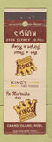 Matchbook Cover - King's Restaurant Grand Island NE