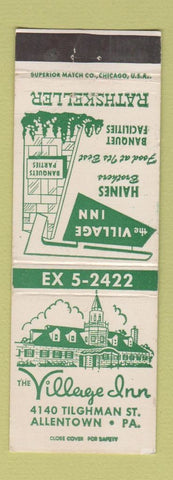 Matchbook Cover - Village Inn Restaurant Allentown PA