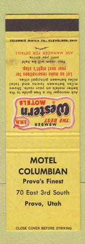 Matchbook Cover - Motel Columbian Provo UT Best Western WEAR