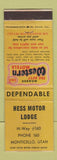 Matchbook Cover - Hess Motor Lodge Monticello UT Best Western