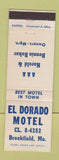 Matchbook Cover - El Dorado Motel Brookfield MO