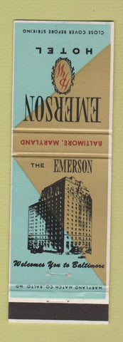 Matchbook Cover - Emerson Hotel Baltimore MD