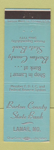 Matchbook Cover - Barton County State Bank Lamar MO