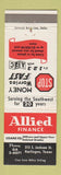 Matchbook Cover - Allied Finance Harlingen TX