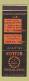 Matchbook Cover - Nutter Mortgage Service Philadelphia PA Camden NJ