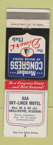 Matchbook Cover - AAA Sky Liner Motel Chillicothe MO