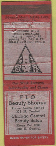 Matchbook Cover - Flo Beauty Shoppe Chicago IL Advance girlie WORN
