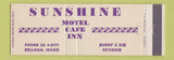 Matchbook Cover - Sunshine Motel Cafe Inn Kellogg ID Full Length