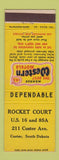 Matchbook Cover - Rocket Court Motel Custer SD Best Western