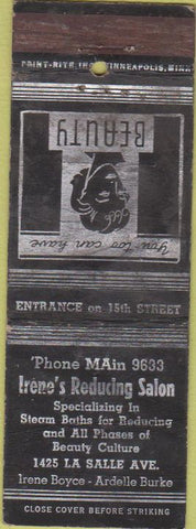 Matchbook Cover - Irene's Salon Minneapolis? MN girlie WORN