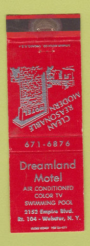 Matchbook Cover - Dreamland Motel Webster NY