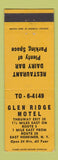 Matchbook Cover - Glen Ridge Motel East Herkimer NY WEAR