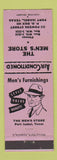 Matchbook Cover - Men's Store Clothes Port Isabel TX PURPLE