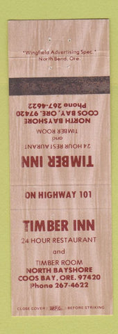 Matchbook Cover - Timber Inn Restaurant Coos Bay OR