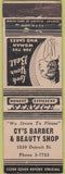 Matchbook Cover - Cy's Barber Shop girlie WORN