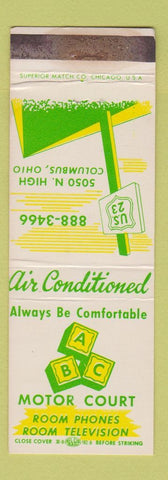 Matchbook Cover - ABC Motor Court Columbus OH