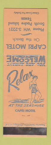 Matchbook Cover - Capri Motel South Padre Island TX girlie