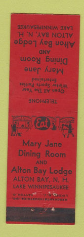 Matchbook Cover - Mary Jane Dining Room Alton Bay Lodge NH MERCHANTS